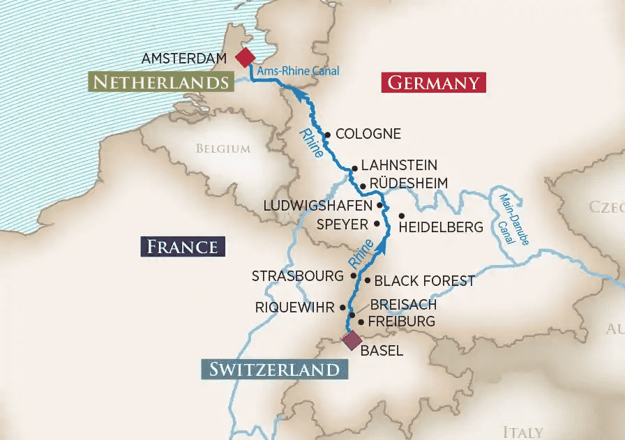 Rhine River Map